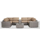 Modern Patio Rattan Sectional Set With Cushions