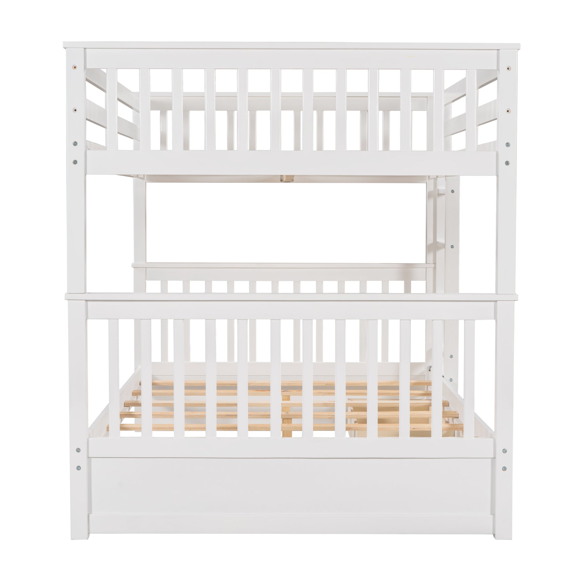 Full-Over-Full Bunk Bed with Ladders and Two Storage Drawers (White)(OLD SKU:LT000365AAK) - Atlantic Fine Furniture Melbourne FL