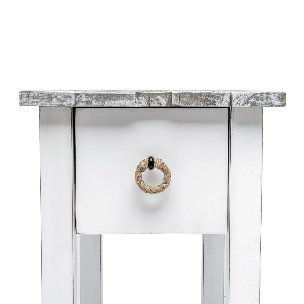 Picket Fence Chairside Table - Grey/Blanc - Atlantic Fine Furniture Melbourne FL