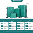 4 Piece Lightweight Suitcase, Makeup Box, Aircraft Wheels