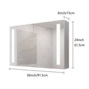 LED Medicine Cabinet With Mirror, Double Door With Defogger, Dimmer, Surface Mount