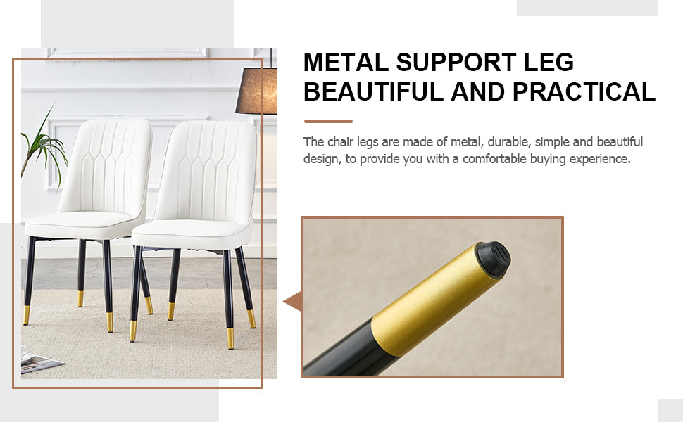 Table and chair set, modern dining table, patterned table top and black MDF leg table, soft and comfortable dining chair, perfect for dinner, meetings, home and office decor