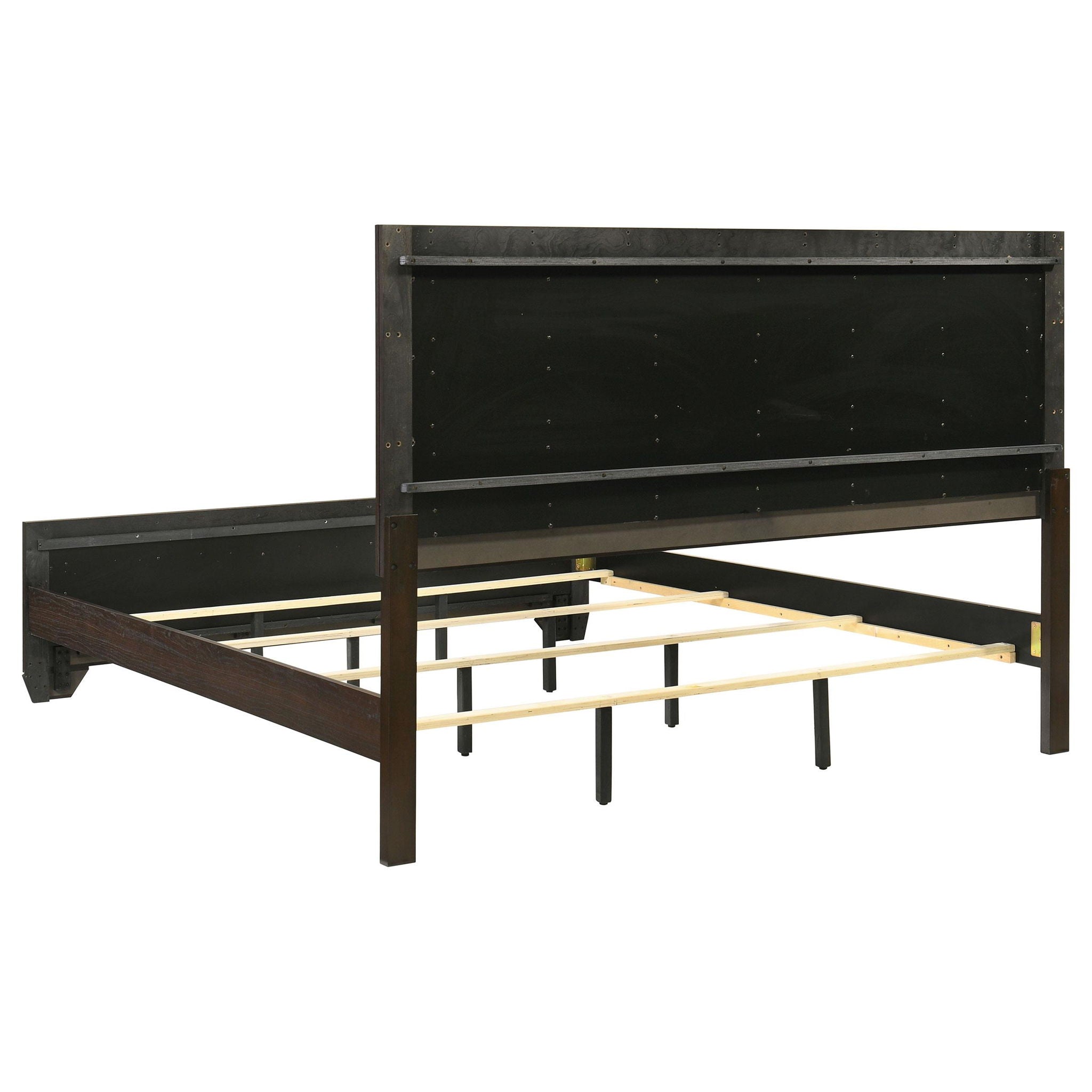 Kauffman Wood Eastern King Panel Bed Dark Cocoa