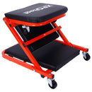 Mechanic Creeper, Z Creeper Seat 2 In 1 Low Profile With 6 Wheels Steel Vinyl - Red