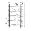 Industrial Style Corner Bookshelf With Thickened Iron Frame