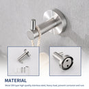Bathroom Set 4 Pack With Towel Bar Racks, Toilet Paper Holder, Ring, Hook, Stainless Steel - Brushed Nickel