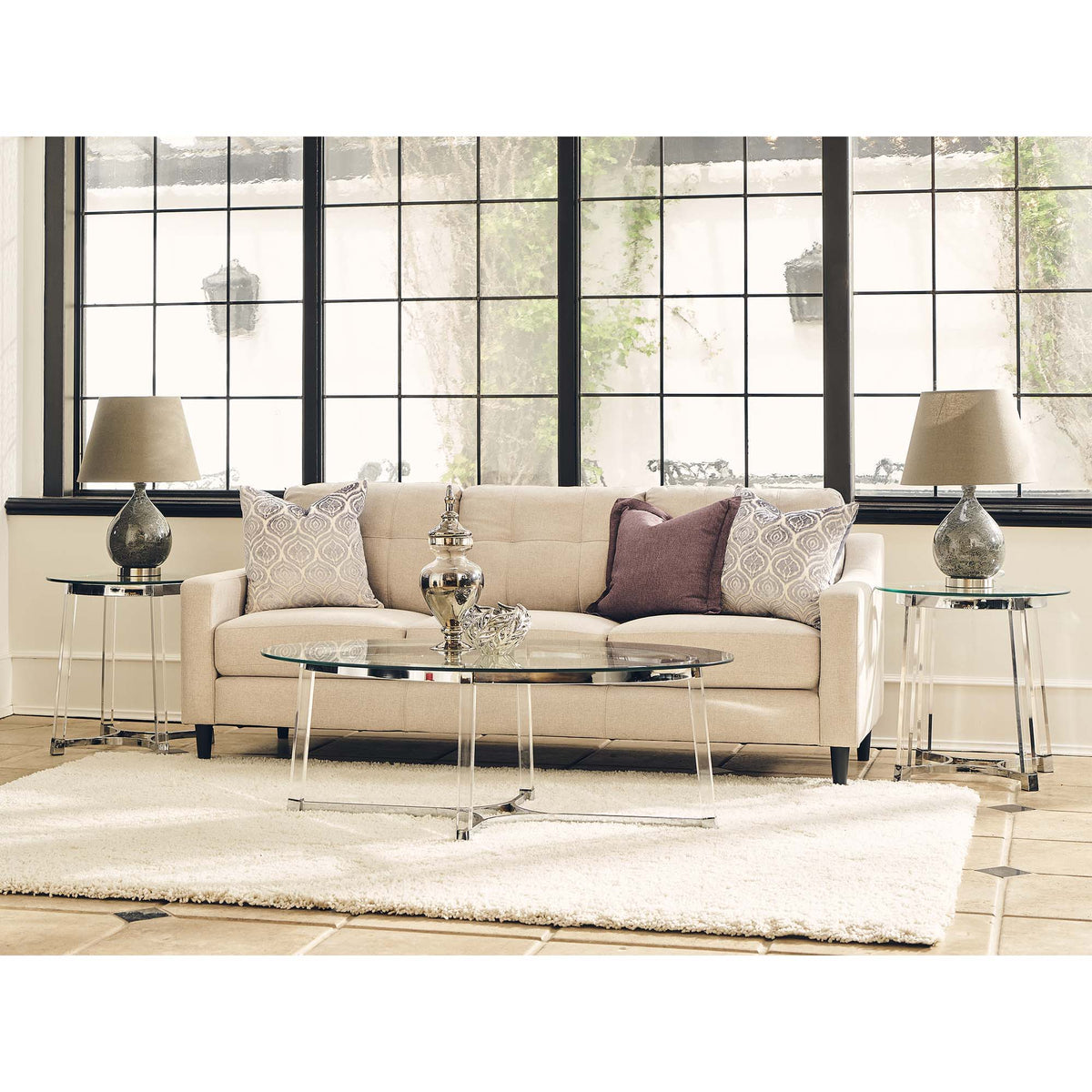 Lucinda 24.5" End Table in Chrome by Elements International, view 6