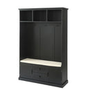 Hall Tree With 3 Hooks, Coat Hanger, Entryway Bench, Storage Bench, 3 In 1 Design