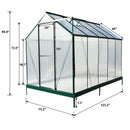 Polycarbonate Greenhouse, Heavy Duty Outdoor Aluminum Walk-In Green House Kit With Rain Gutter, Vent And Door For Backyard Garden