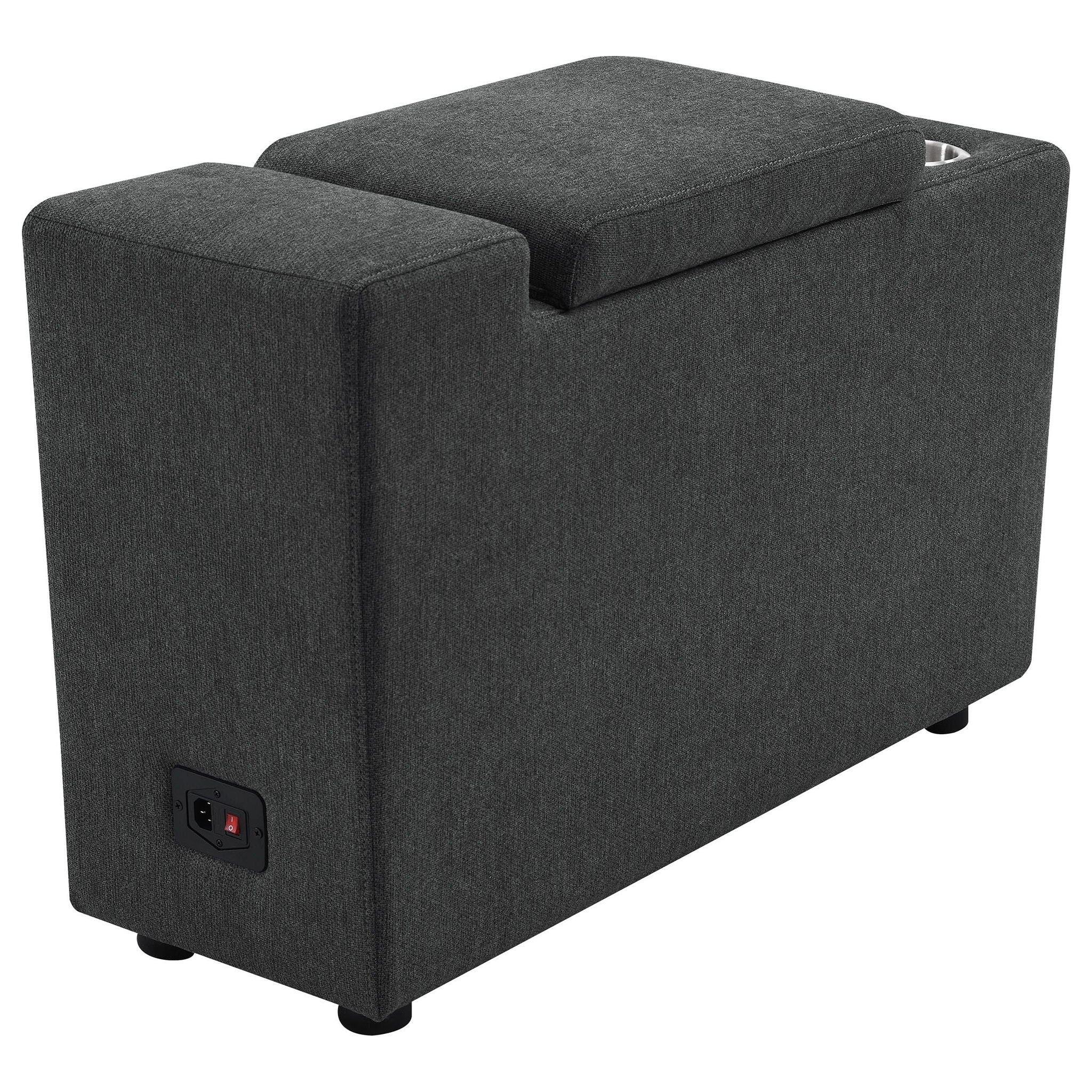 Collins Upholstered Modular Storage Console Dark Grey