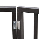 Pet Gate Dog Gate For Doorways, Stairs Or House Freestanding, Folding - Dark Brown