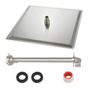 Luxury Rain Shower Head With Adjustable Arm, 10" Square, Stainless Steel - Brushed Nickel