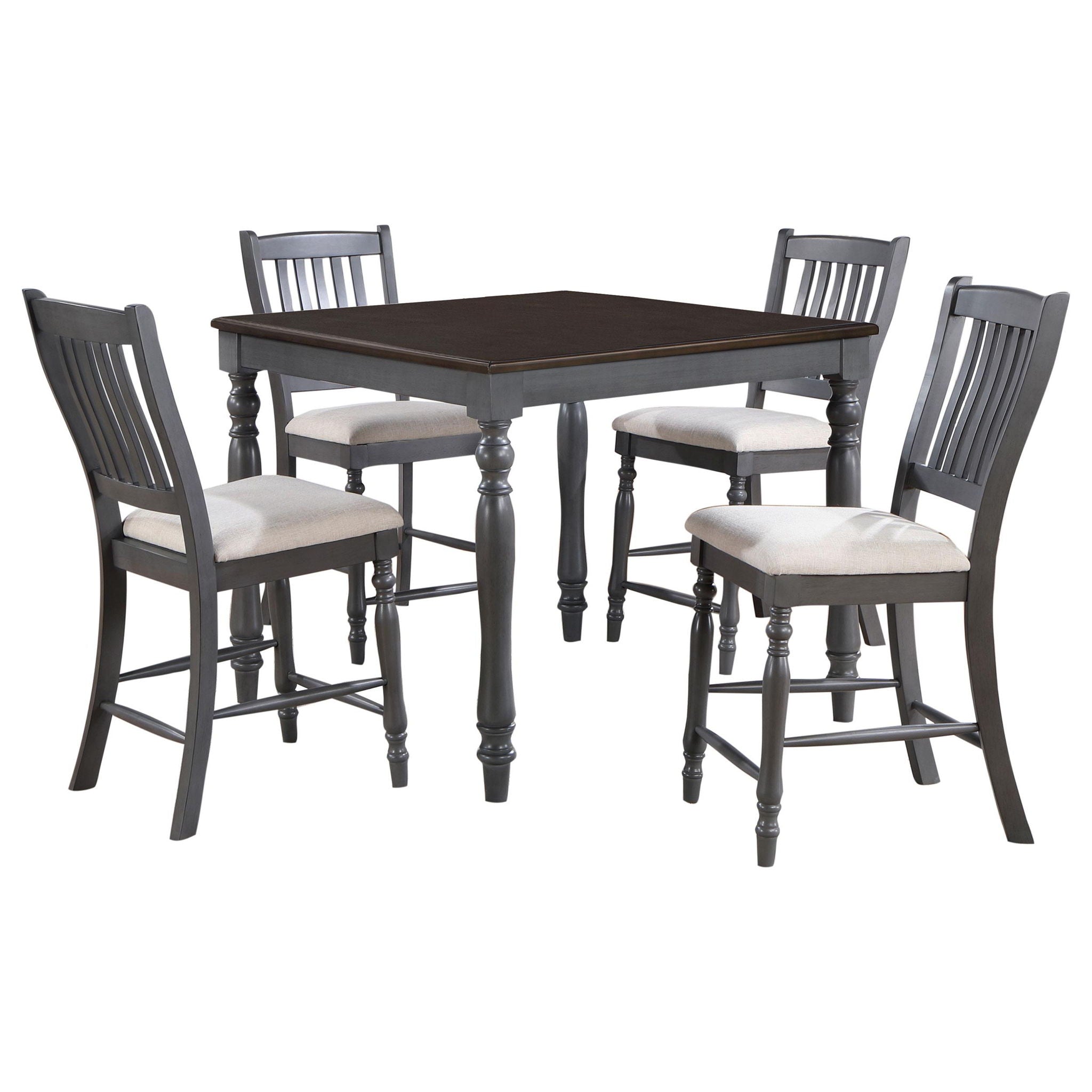 Wiley 5-piece Square Counter Height Dining Set Grey