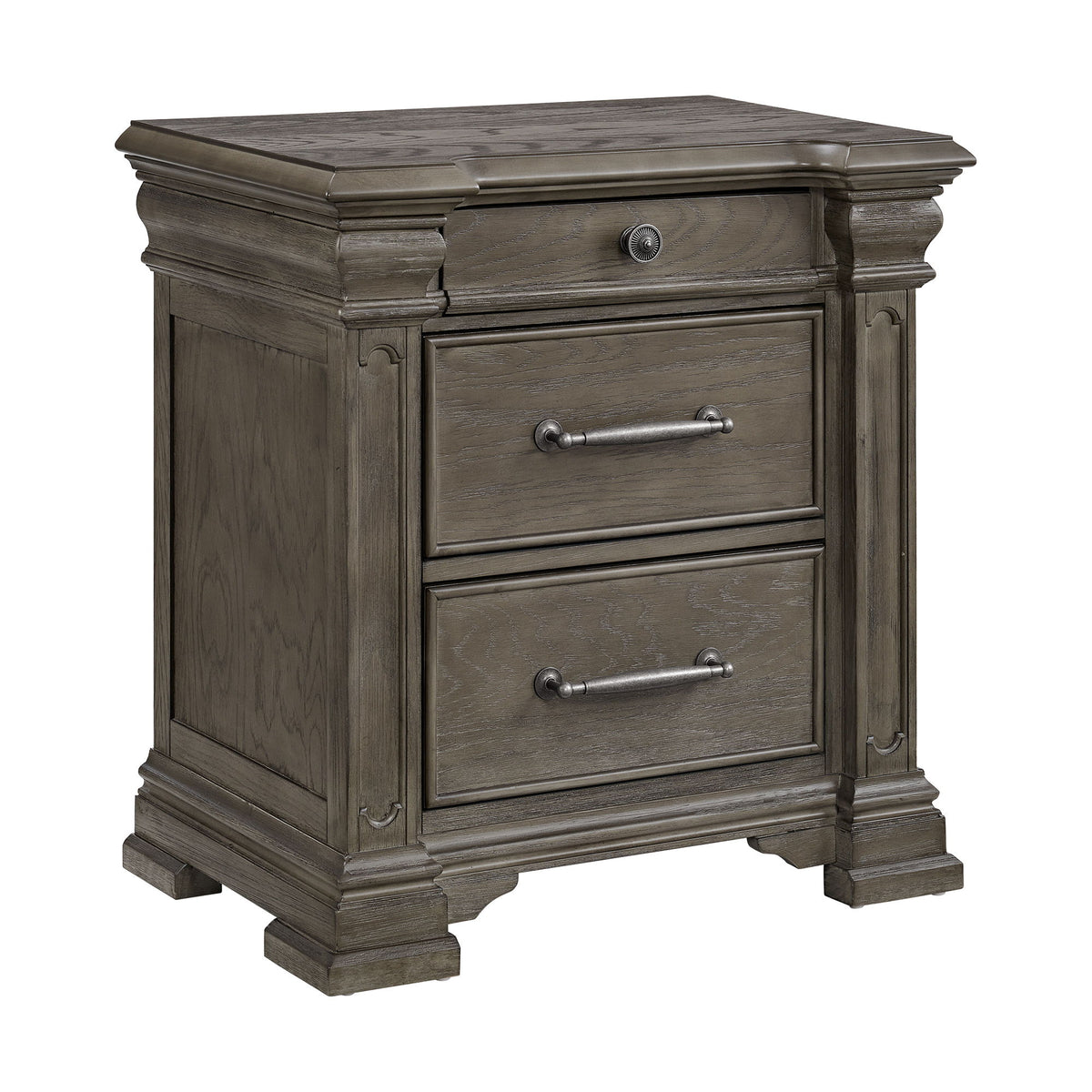 Kings Court 3-Drawer Nightstand (Sliding Top) in Black by Elements International