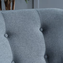 Modern Arm Chair With Tufted Back And Wooden Legs