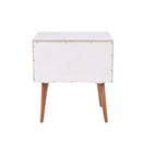 Jeremy - Storage Nightstand With Drawers - Off-White / Navy