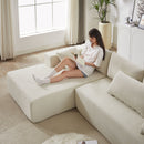 Modern Chenille Upholstered Sectional Sofa Couch Set With 6 Pillows,Free Combination