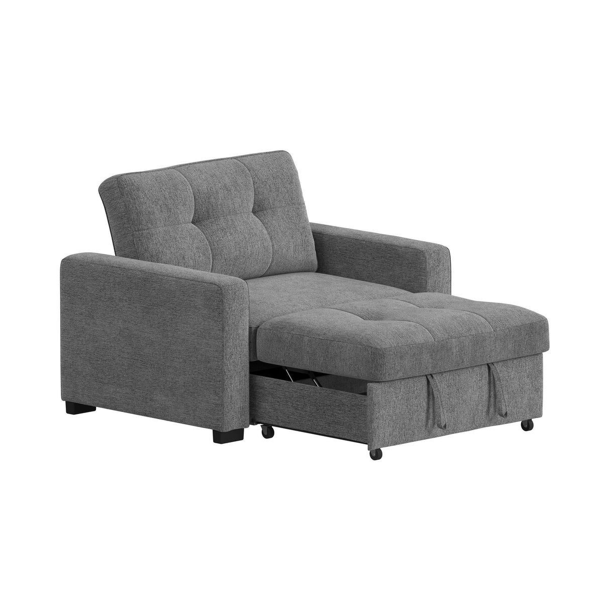 Homer Klicklak Chair With Pull Out Bed in Gray by Elements International, view 16
