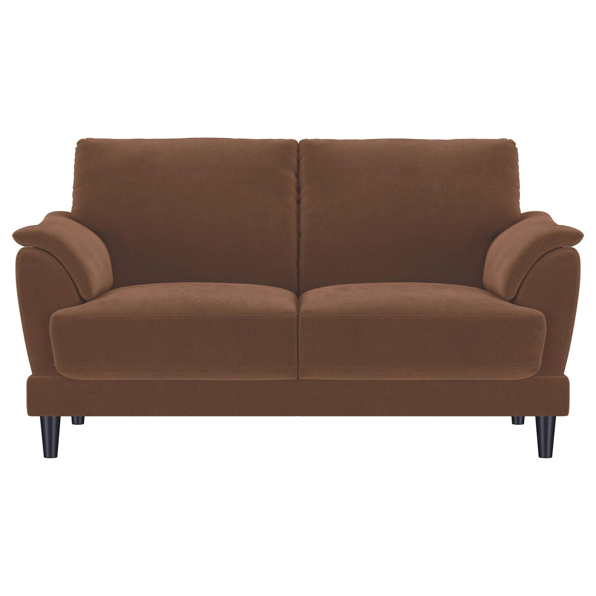 Selma 2-piece Velvet Upholstered Crescent Arm Sofa Set Rust