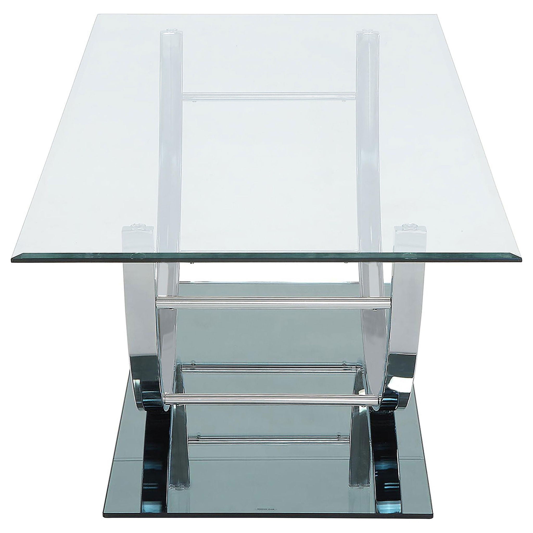 Danville Rectangular U-Shaped Glass Top Coffee Table Chrome - Atlantic Fine Furniture Melbourne FL