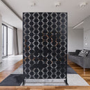 Outdoor / Indoor Privacy Screen Metal Privacy Screen, Freestanding Decorative Privacy Screen For Deck Balcony Patio - Black