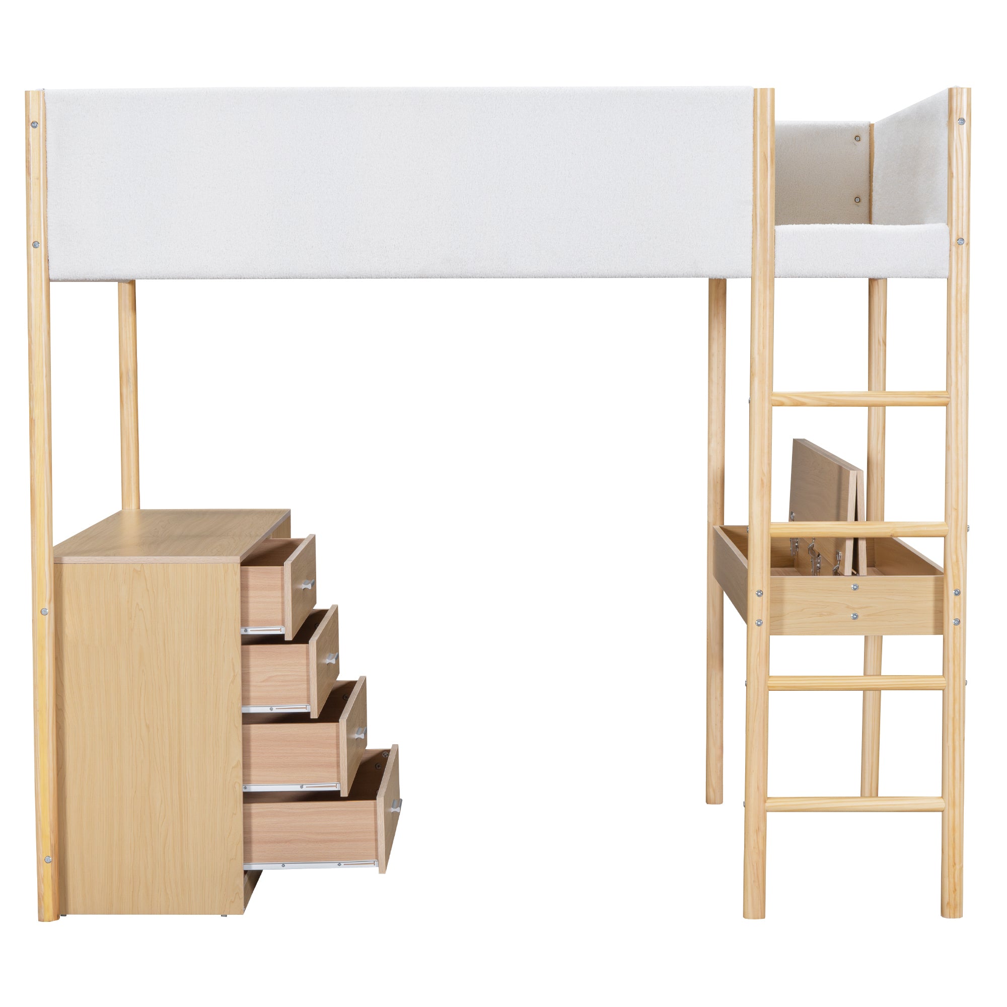 Full Size Teddy FleeceLoft Bed Wood Bed, Natural - Atlantic Fine Furniture Melbourne FL