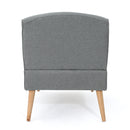 Fabric Chaise Lounge With Rubberwood Frame - Slate