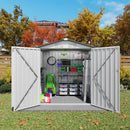 Garden Tool Shed Metal Storage Shed With Peaked Roof Waterproof Lockable Door
