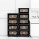 Folding Storage Cabinet With Magnetic Doors And Wheels