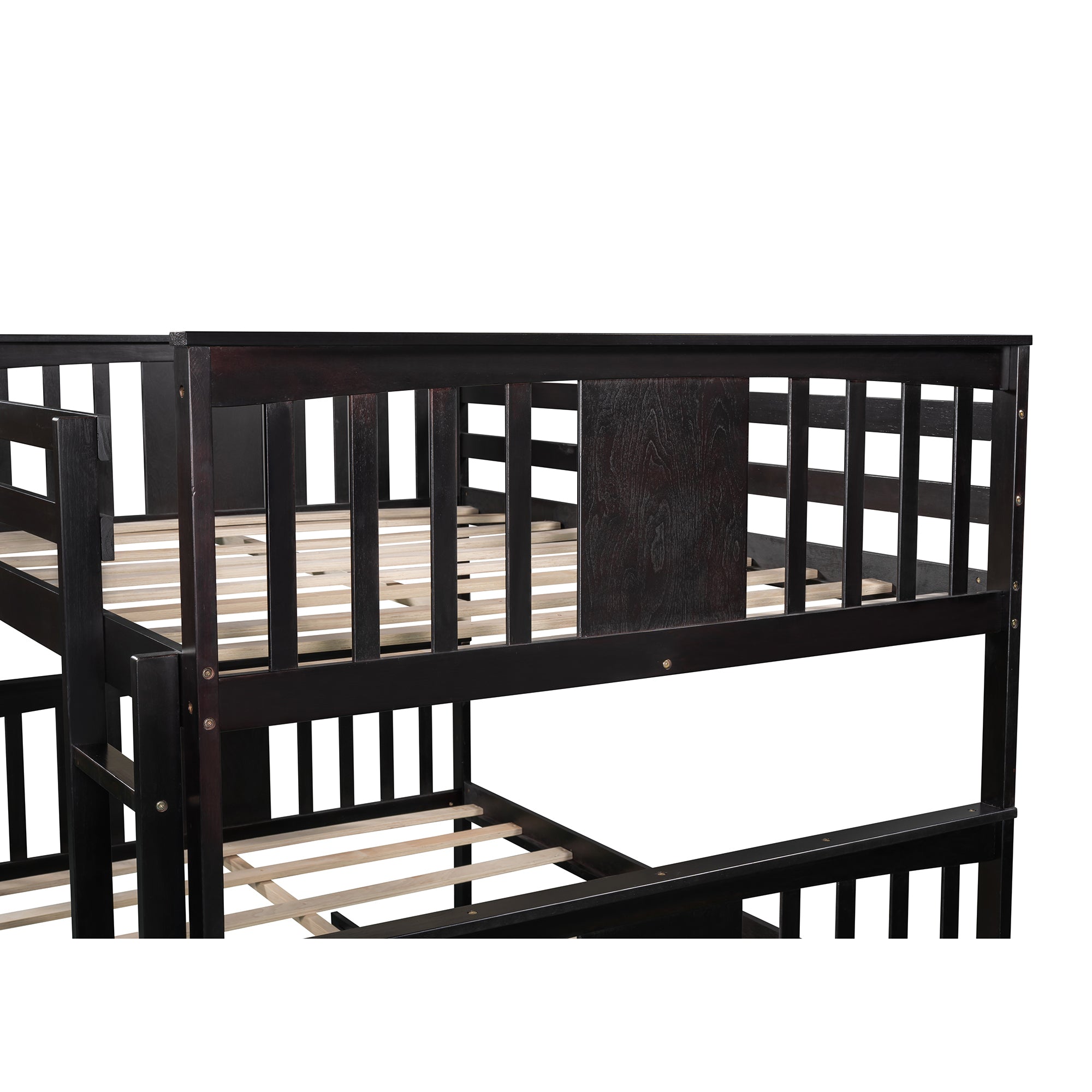 Full over Full Bunk Bed with Twin Size Trundle and Ladder-White(Old SKU: LP000204AAP) - Atlantic Fine Furniture Melbourne FL