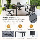 Modern Classic Outdoor Patio Dining Set, Rectangular Table & Dining Chairs, Rust Free, Weather Resistant