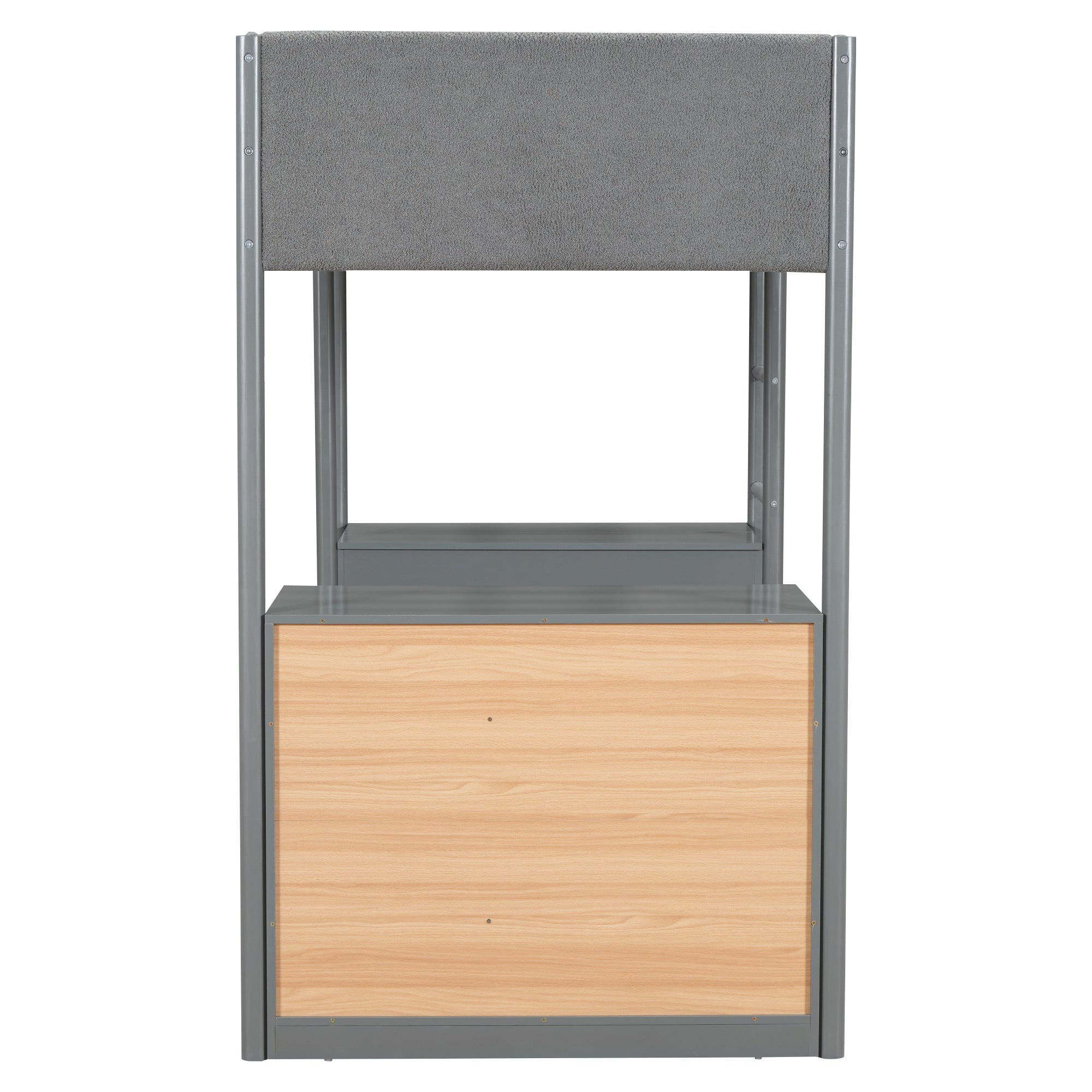 Twin Size Teddy FleeceLoft Bed Wood Bed, Gray - Atlantic Fine Furniture Melbourne FL