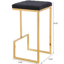 Joel - Mid-Century Modern Luxury Upholstered Stool - Black / Gold