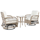 3 Piece Outdoor Chair & Table Set Chat Set, 2 Person Rattan Seating Group