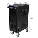 16 Bay Mobile School Charging Cart Station For Chromebook, Tablet And Laptop Computer With Power Strip Included