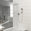 Dual Shower Head System With Rain Shower And Handheld, Wall Mounted, 10" Round Design - Brushed Nickel