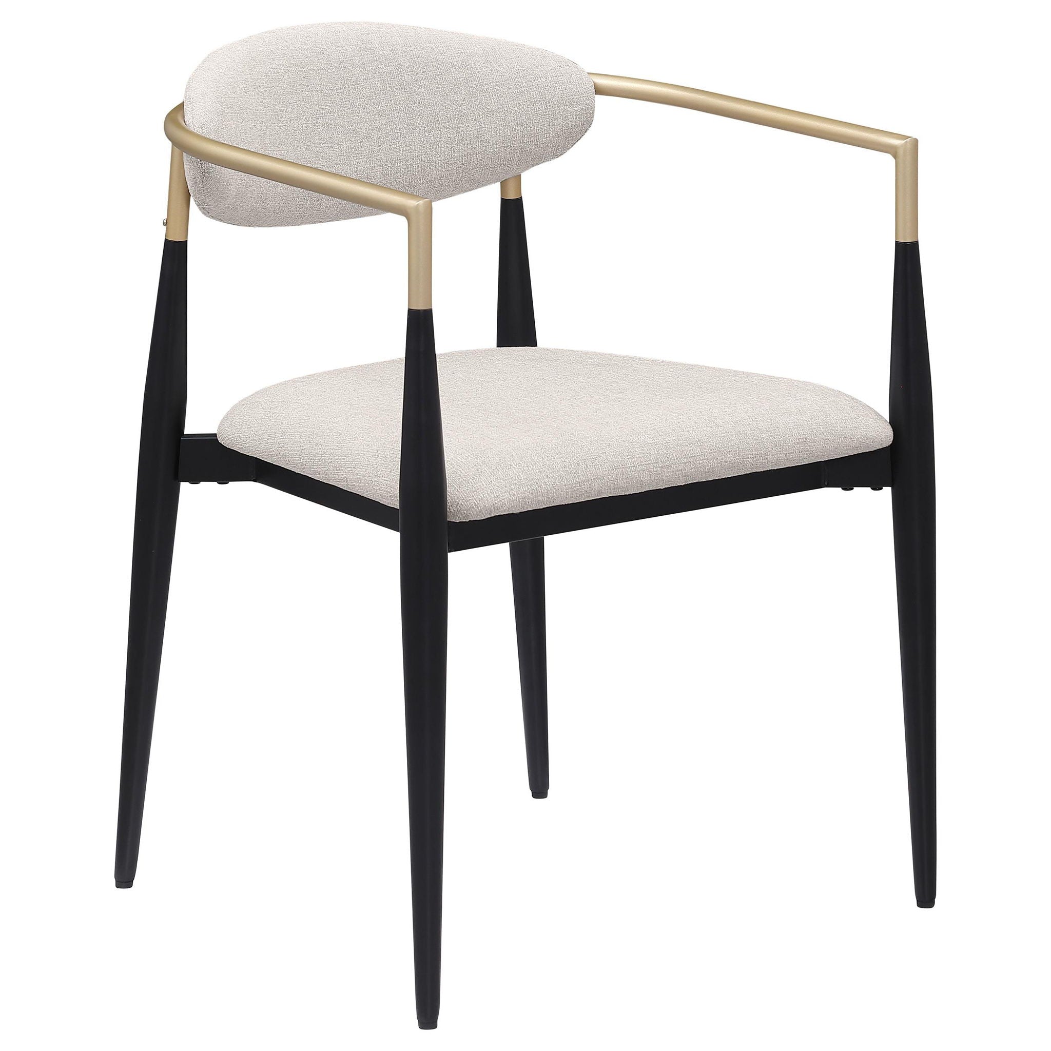 Alexis Fabric Upholstered Dining Arm Chair Beige (Set of 2) - Atlantic Fine Furniture Melbourne FL
