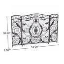 Mariella - Traditional Floral Iron Fireplace Screen With Ornate Design