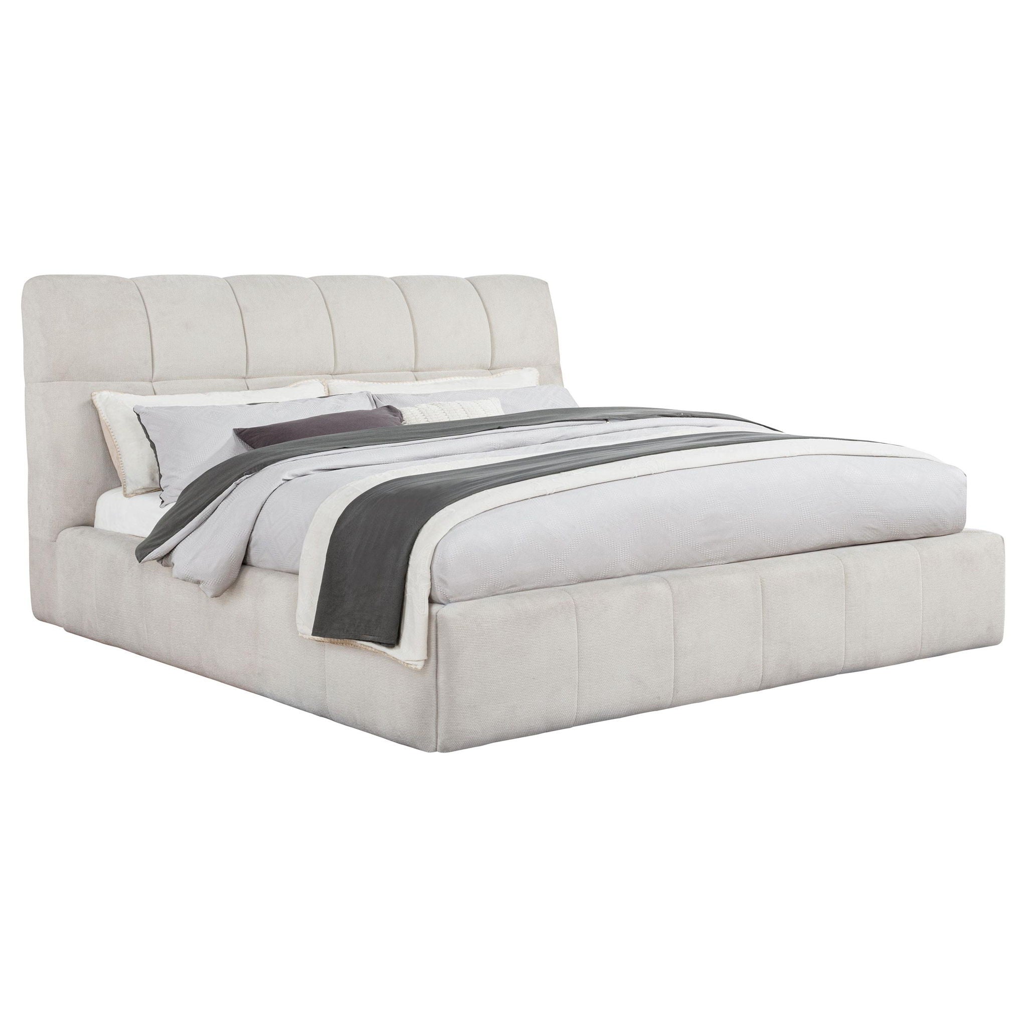 Nollet 48-inch Upholstered California King Platform Bed Cream