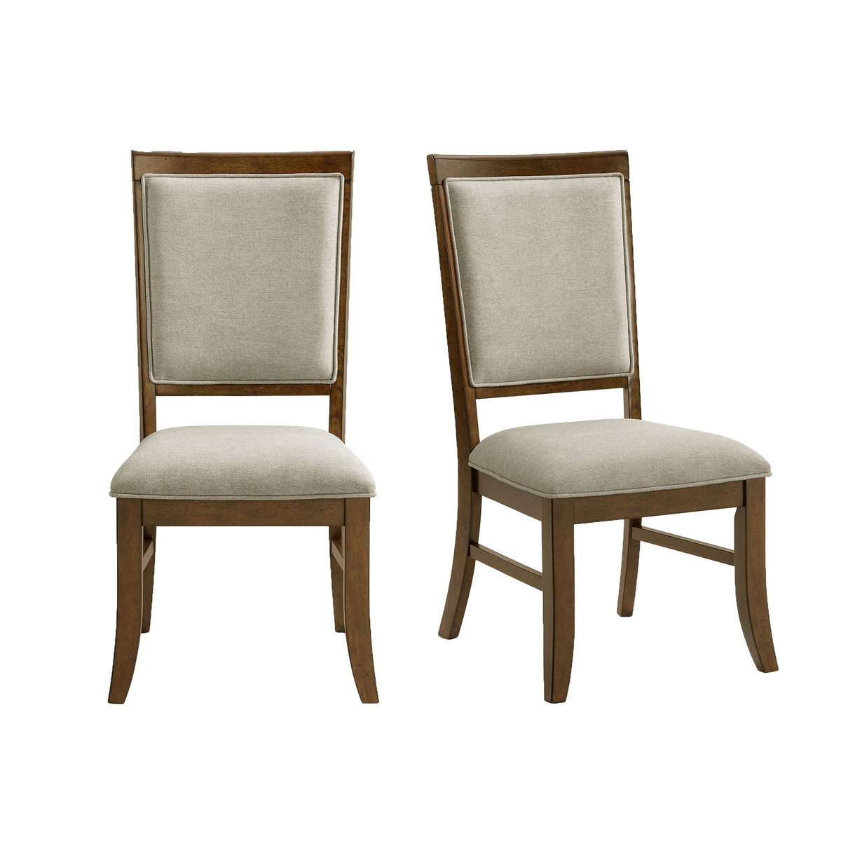 Phillipe Dining Side Chair With Fabric (Set of 2) in Cherry And Gray by Elements International