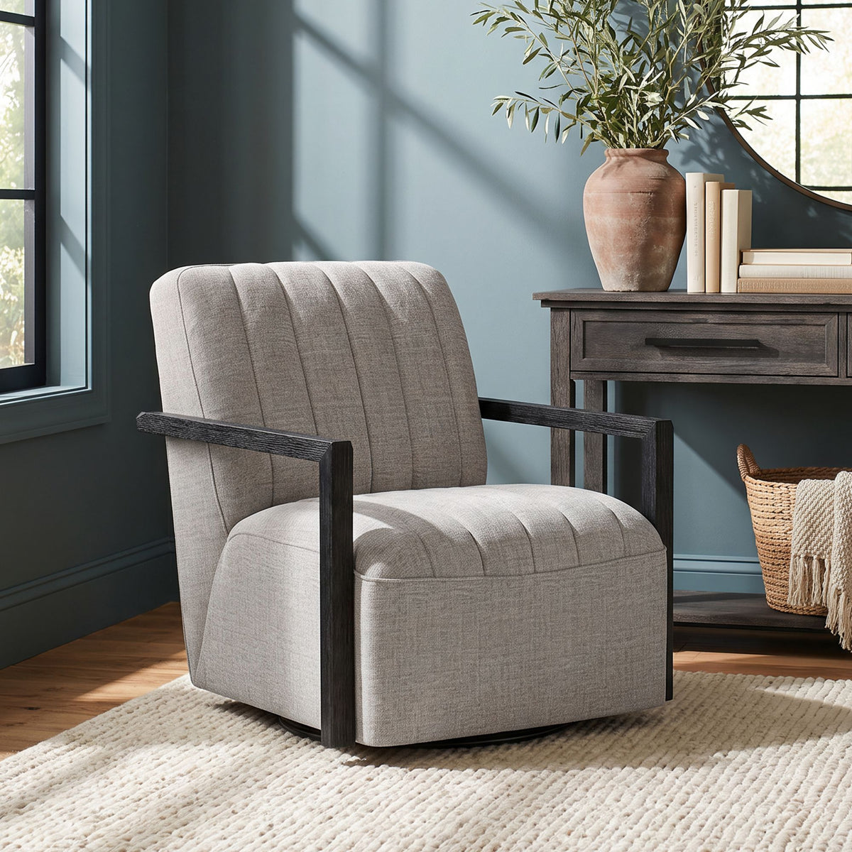 Blaze Swivel Chair in Beige by Elements International, view 13