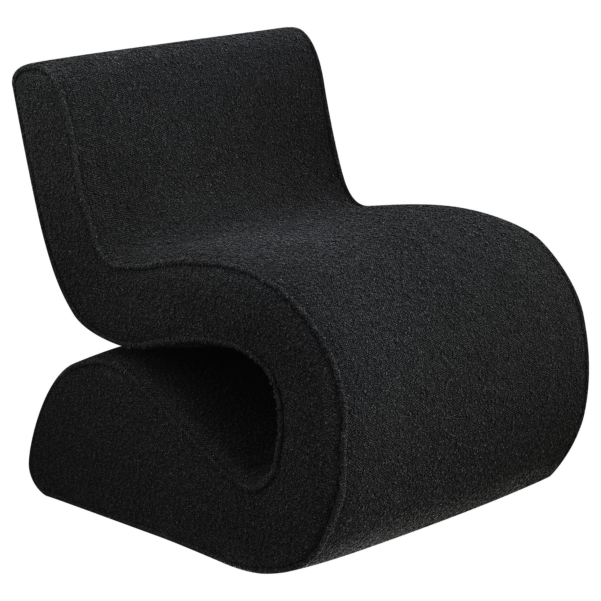 Ronea Boucle Upholstered Armless Curved Chair Charcoal - Atlantic Fine Furniture Melbourne FL