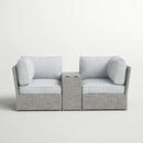 Outdoor Wicker Loveseat With Cushions