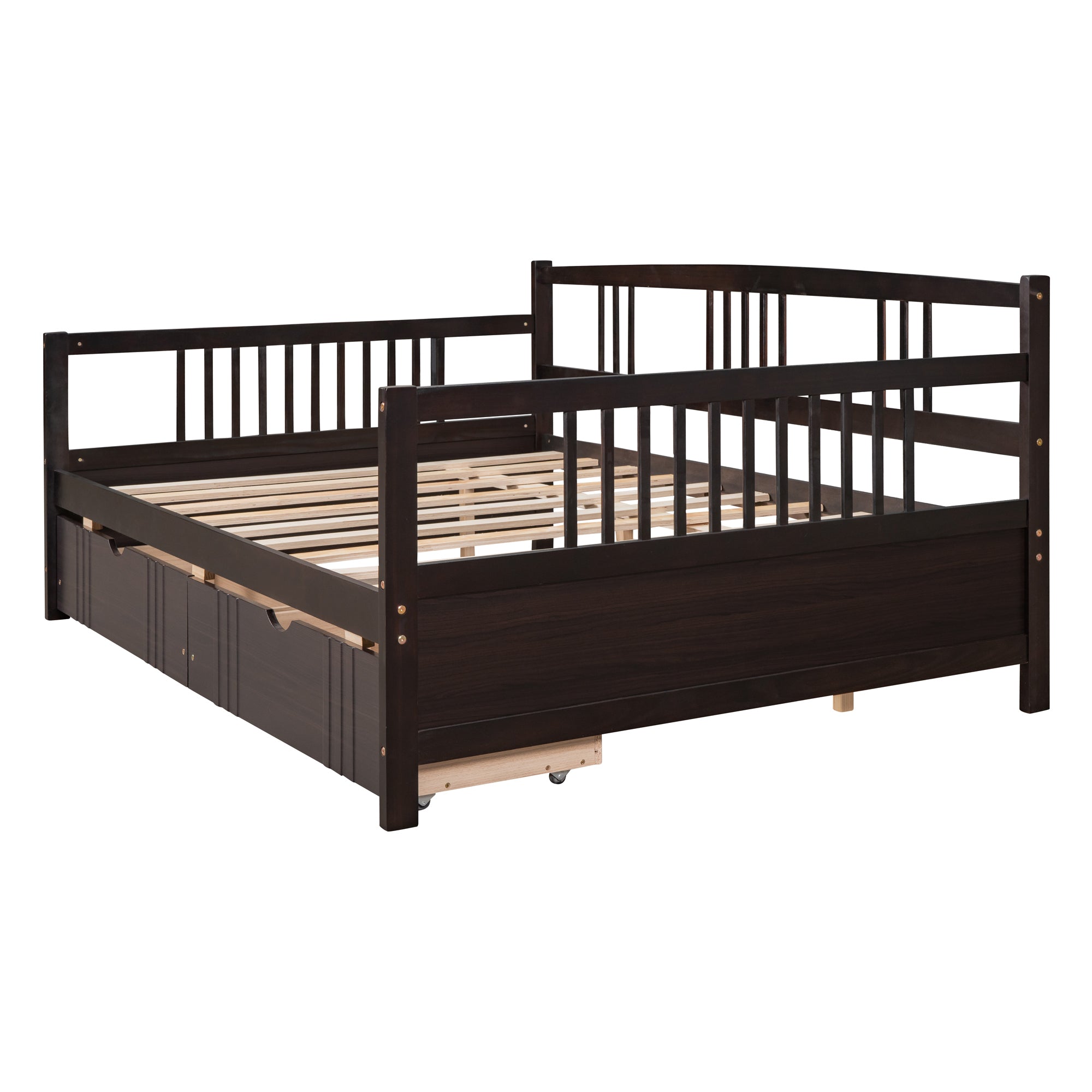 Full Size Daybed Wood Bed with Two Drawers,Espresso(OLD SKU:LP000058AAP)