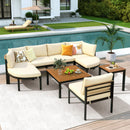 Outdoor Sectional Sofa Set Patio Seating Group With Cushions