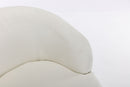 Chenille Fabric Swivel Accent Armchair Barrel Chair With Powder Coating Metal Ring
