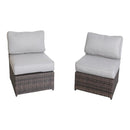 Outdoor Wicker Sectional With Weather Resistant Cushions And Table