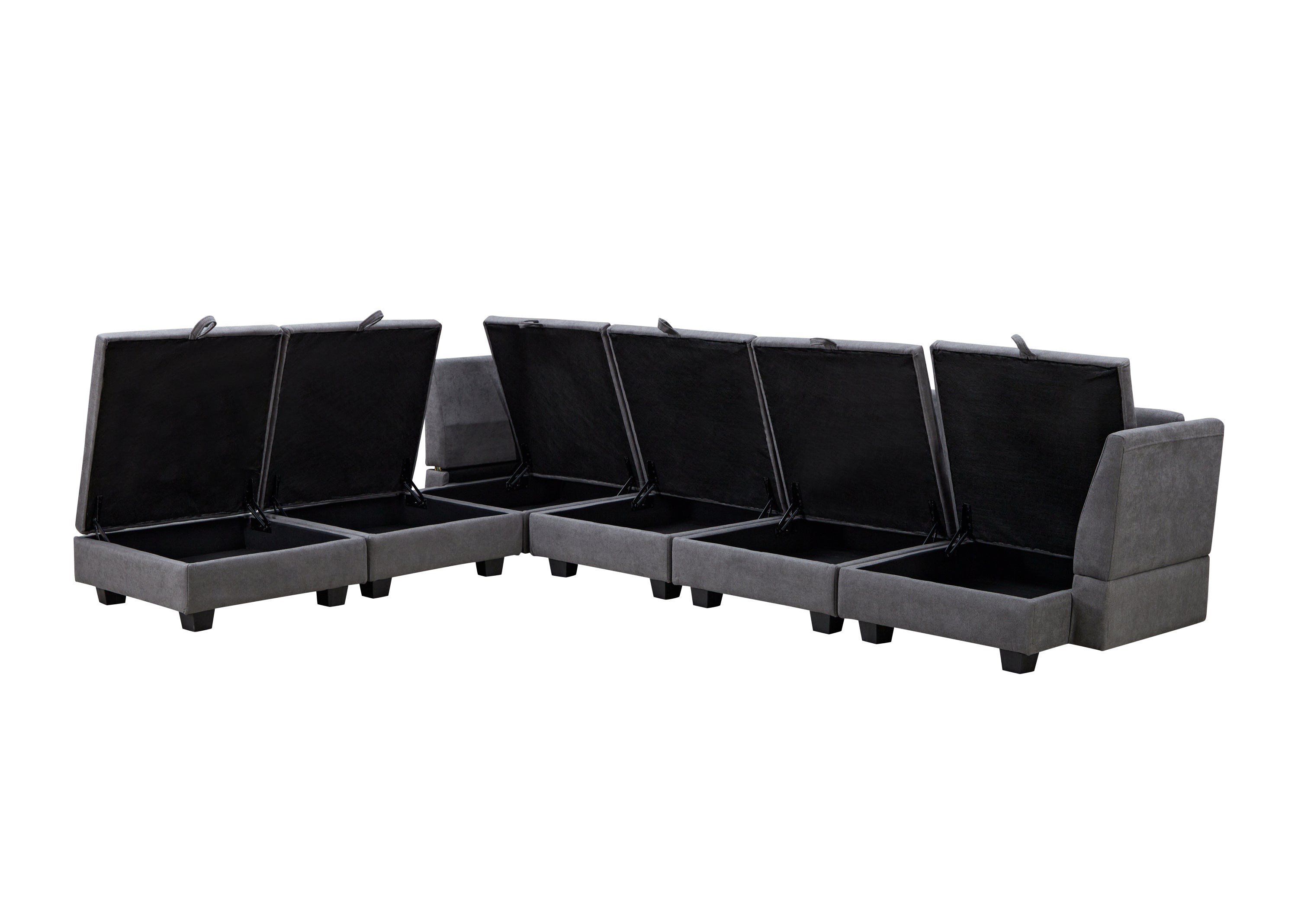 U_Style Modern Large U-Shape Modular Sectional Sofa, Convertible Sofa Bed with Reversible Chaise for Living Room, Storage Seat