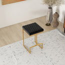 Joel - Mid-Century Modern Luxury Upholstered Stool - Black / Gold