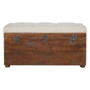 Linen Storage Trunk - Chestnut / White Linen